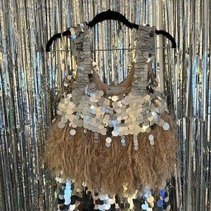 ASOS two piece disc sequin skirt and top set